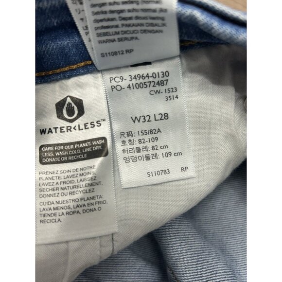 Levis Wedgie Straight Jeans Womens 32 Blue Button-Fly High-Rise Cotton 33x28 - Picture 8 of 11